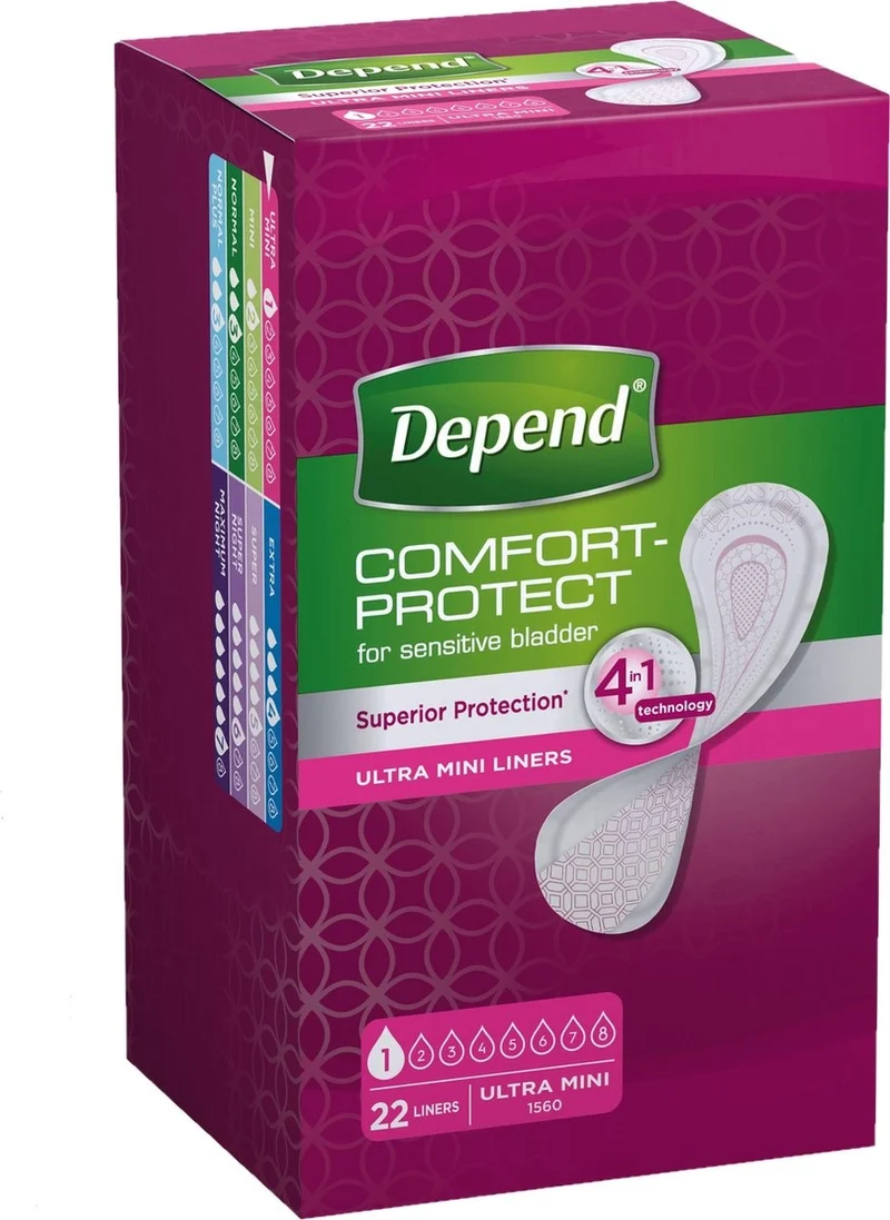Depend Inlegkruisje Ultra Mini - 22st. - Incontinentie Inlegkruisjes