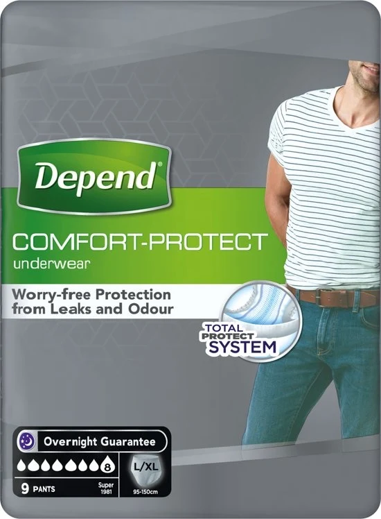 incontinentie broekjes | MANNEN | Super | maat L/XL | 9 stuks