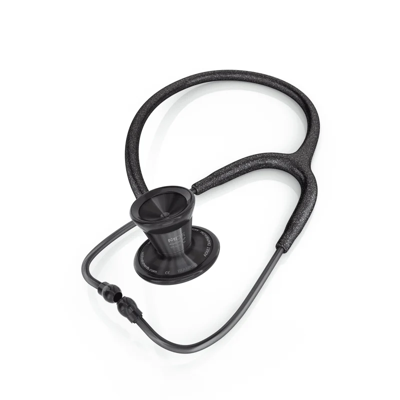 ProCardial® Titan Erwachsenen Kardiologie Stethoskop+ Etui - Schwarz Glitzer /Schwarz