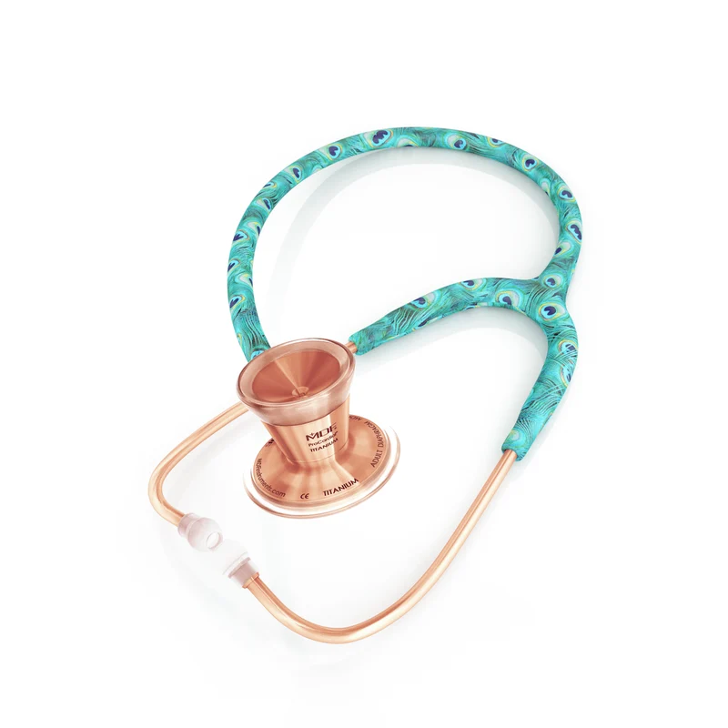ProCardial® Titan Kardiologie Erwachsenen Stethoskop mit Etui - Peacock/Roségold