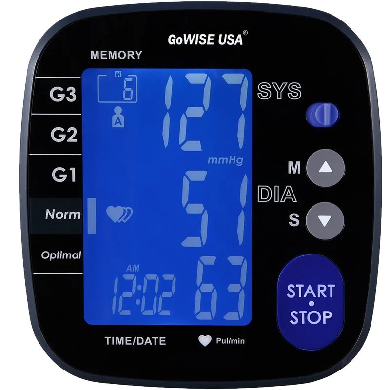 GoWISE USA Advanced Control Digital Blood Pressure Monitor