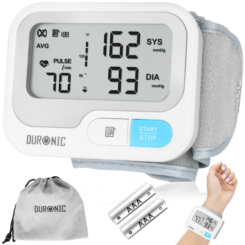 Duronic BPM65 Blutdruckmessgerät, Blutdruck messen für Bluthochdruck, Messgerät mit großem Display, Oberarm Blutdruckmessgerät mit Manschette