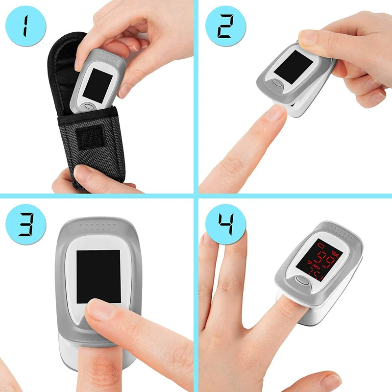 Duronic OX01R Pulsoximeter | Ermittlung der Herzfrequenz und arteriellen Sauerstoffsättigung | Digitale Anzeige | Einfache und schmerzfreie Messung | Inklusive Halterung und Tasche