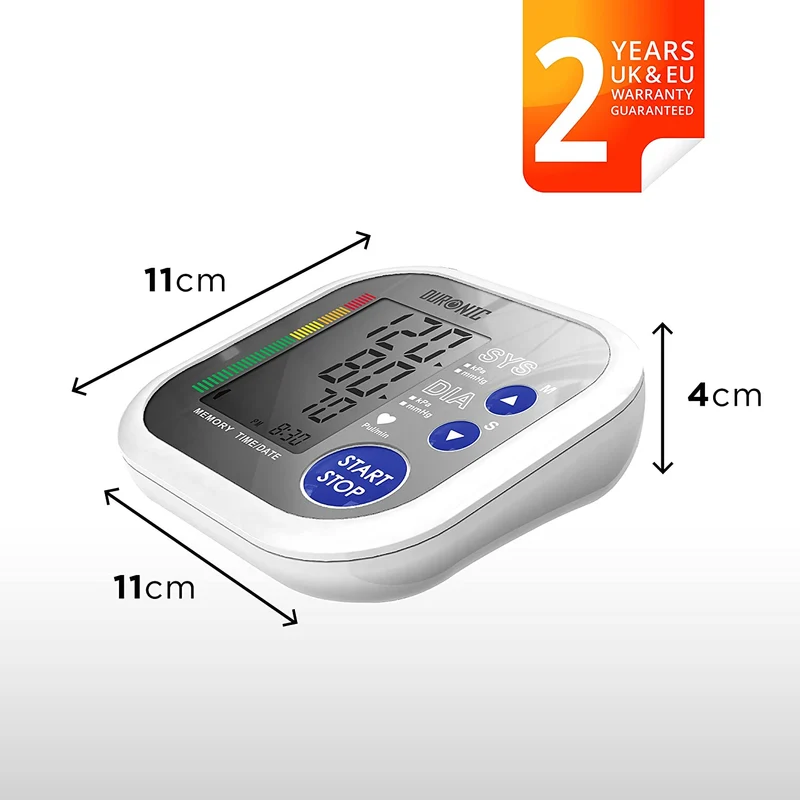 Duronic BPM080 Digitales Oberarm-Blutdruckmessgerät | Arhythmie Erkennung | Manschette 22 - 42 cm | Automatische Blutdruckmessung | Blutdruckmesser mit Herzrhythmusstörung Funktion | AAA Batterien