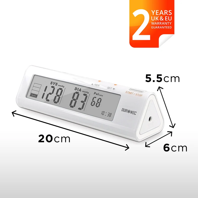Duronic BPM450 Digitales Oberarm-Blutdruckmessgerät | Arhythmie Erkennung | Manschette 22 - 42 cm | Große Anzeige Blutdruckmessung | Blutdruckmesser mit Herzrhythmusstörung Funktion | AAA Batterien