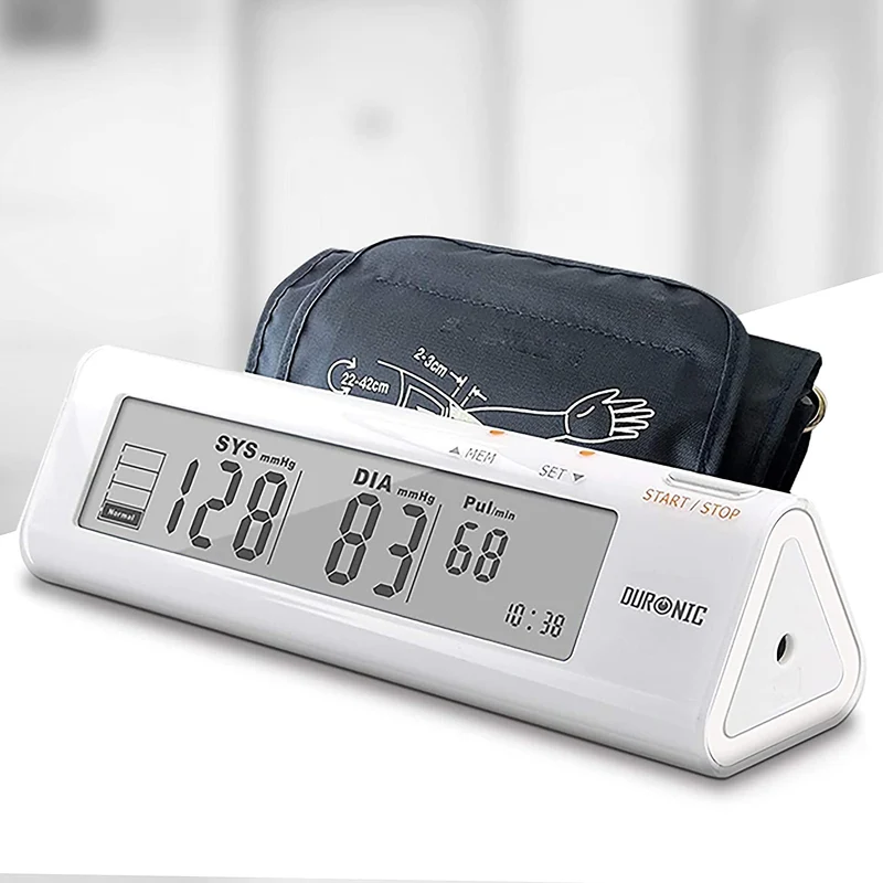Duronic BPM450 Digitales Oberarm-Blutdruckmessgerät | Arhythmie Erkennung | Manschette 22 - 42 cm | Große Anzeige Blutdruckmessung | Blutdruckmesser mit Herzrhythmusstörung Funktion | AAA Batterien