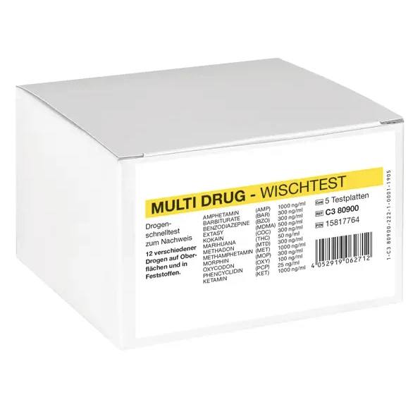 CLEARTEST Multi Drug 12-fach-Wischtest | 5 Tests