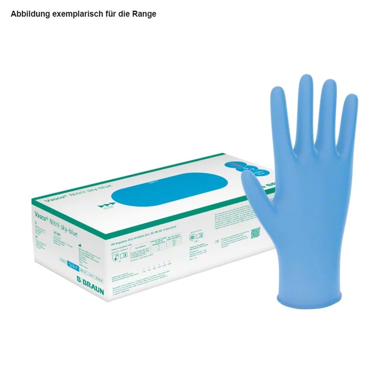 Vasco Nitril sky-blue U.-Handschuhe, PF, unsteril