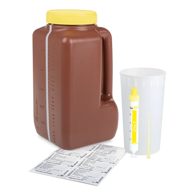 Sarstedt UriSet 24 ohne Präparierung – 3 l mit Urin-Monovette® 10 ml braun