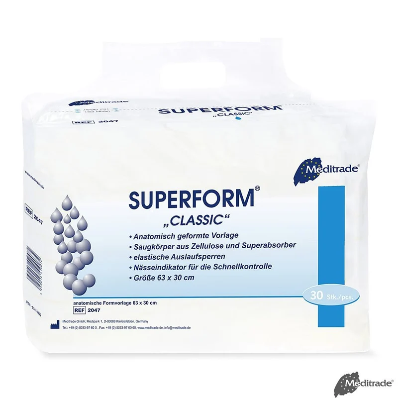 Superform Inkontinenzvorlagen – Anatomisch geformt, hohe Saugleistung