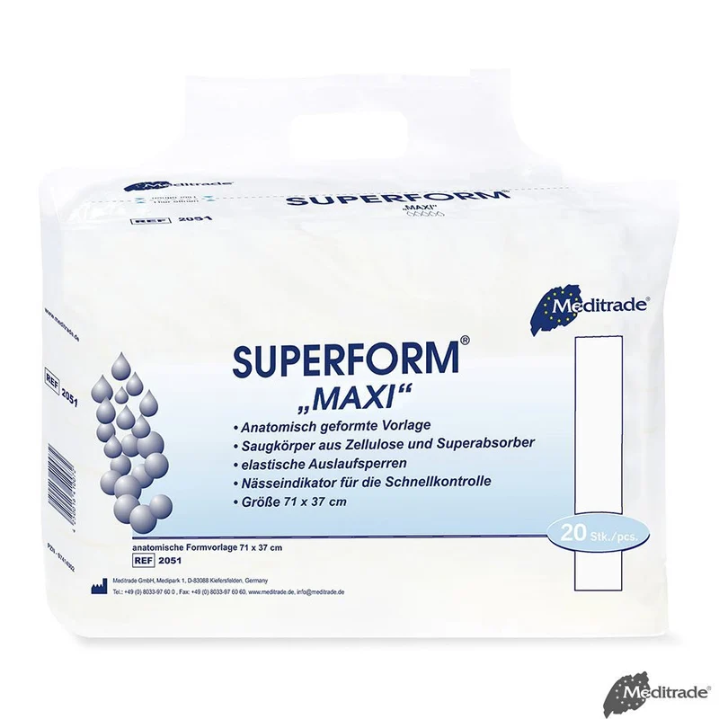 Superform Inkontinenzvorlagen – Anatomisch geformt, hohe Saugleistung