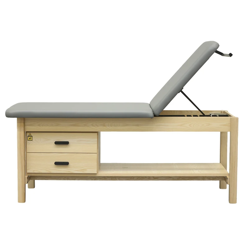 Holz-Behandlungsliege mit Unterschrank