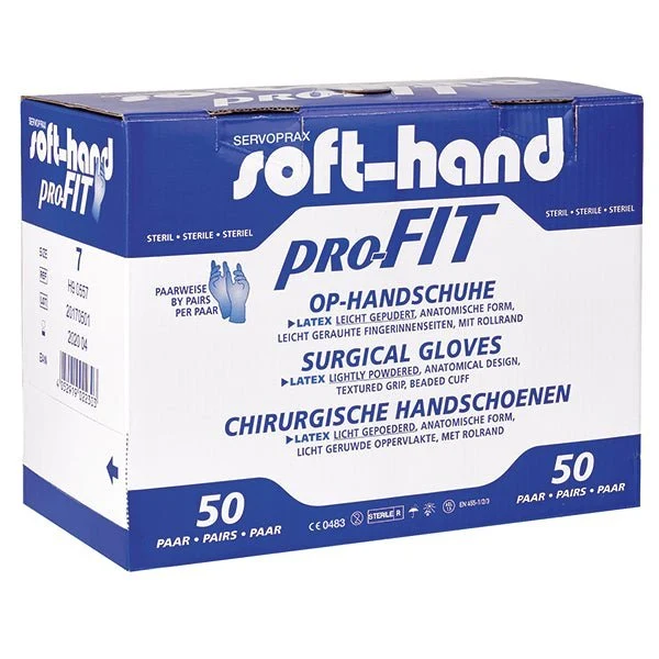 Soft-Hand pro-FIT Latex - gepudert - OP-Handschuhe