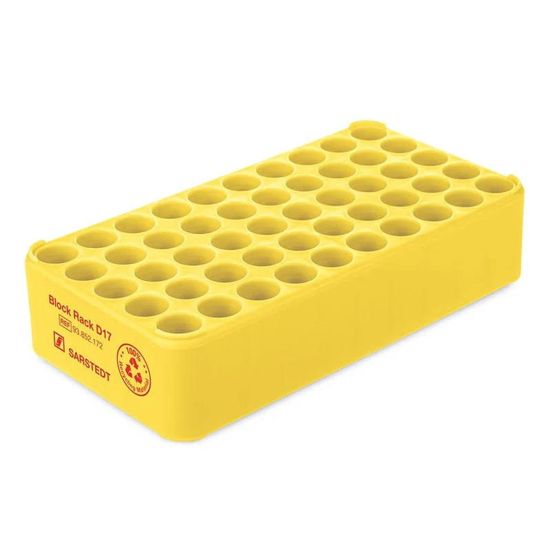 S-Monovette-Rack D 17, 50 Bohrungen Ø 17 mm, ohne Griffe