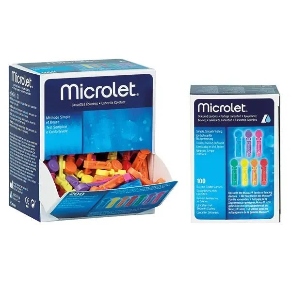 Microlet Lanzetten, bunt sortiert - passend für alle Microlet Stechhilfen