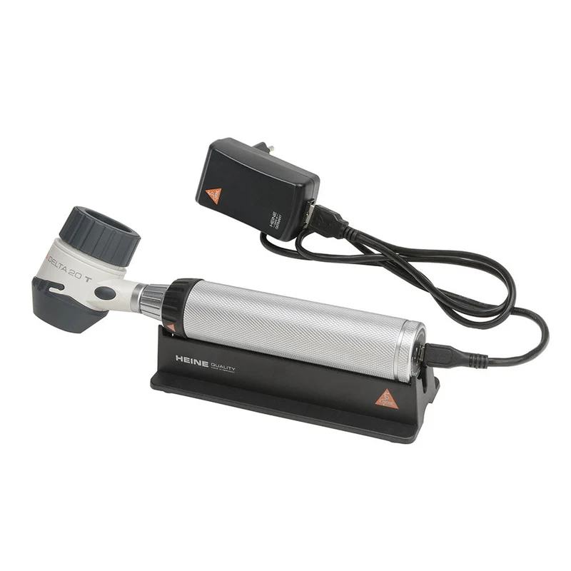 DELTA 20 T LED Dermatoskop mit Kontaktscheibe mit Skala, BETA4 USB Ladegriff mit USB Kabel und Steckernetzteil