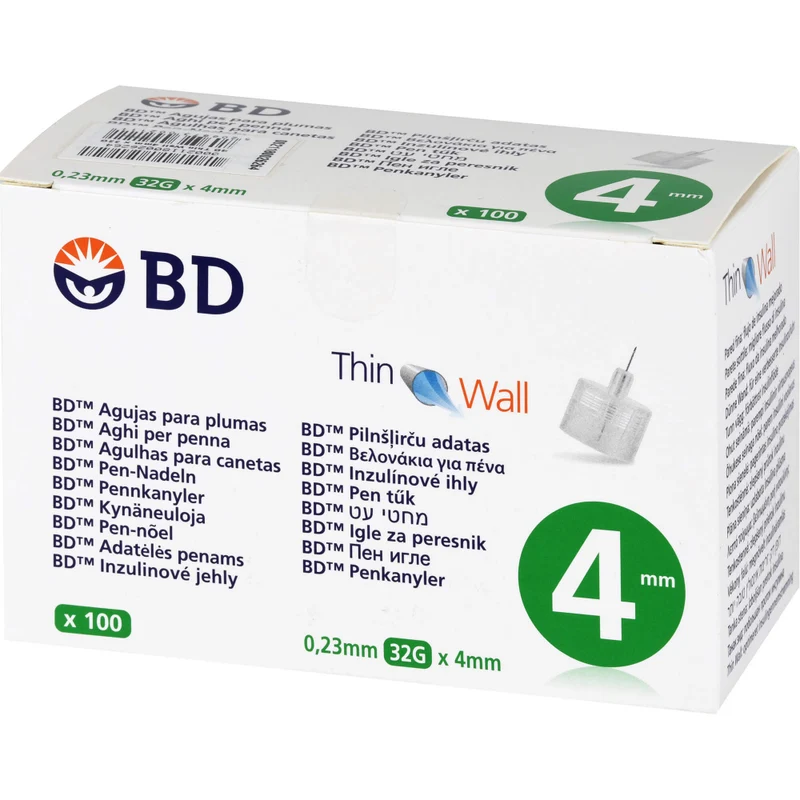 BD Thin Wall Pen‑Nadeln 4 mm | Ø 0.23 mm | 32 G