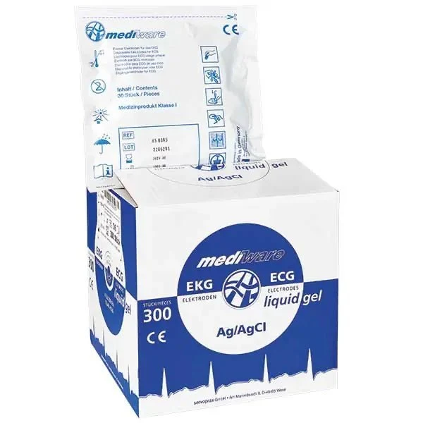 Mediware Schaumstoff-Elektrode Liquid Gel, Blau, Druckknopf