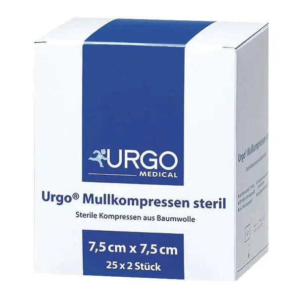 Urgo Mullkompressen steril, 8-fach gelegt, 100 % Baumwolle