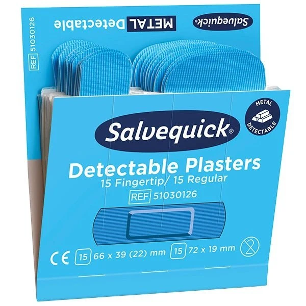 Salvequick Blue Detectable Pflasterstrips