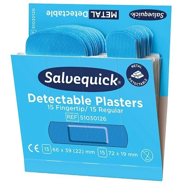 Salvequick Blue Detectable Pflasterstrips