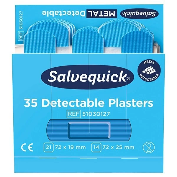Salvequick Blue Detectable Pflasterstrips