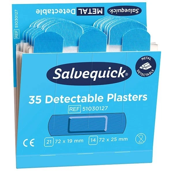 Salvequick Blue Detectable Pflasterstrips