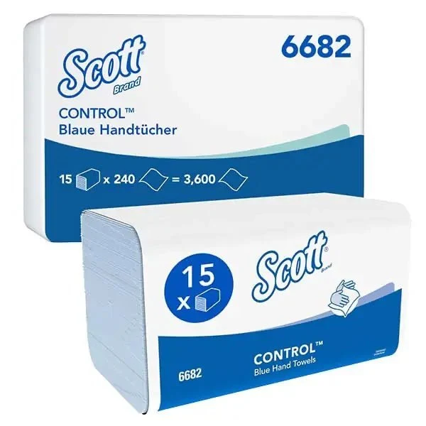 Scott Control Papierhandtücher | 1-lagig blau, interfold | 31,5 x 20 cm