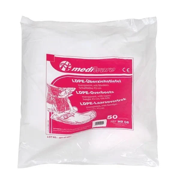 Mediware Disposable Overboot – Einweg-Überziehstiefel aus Polyethylen, 43 cm