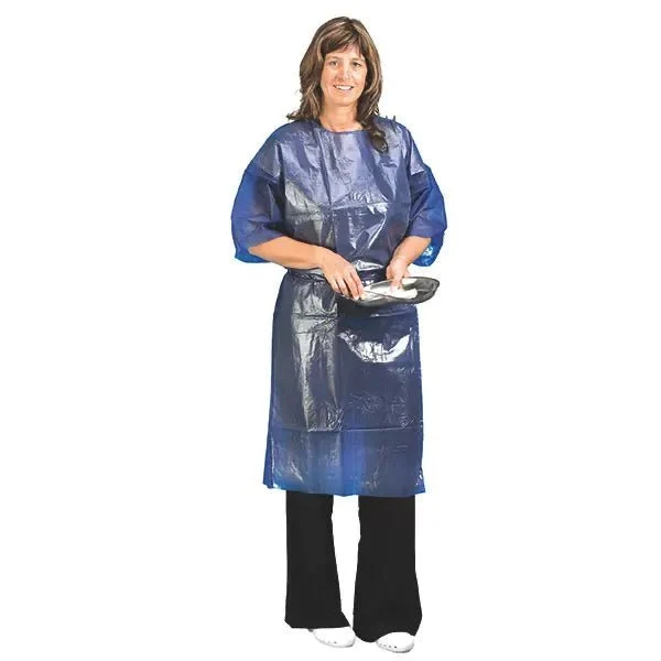 Einmal-Besucherkittel PP blau | Länge: 120 cm