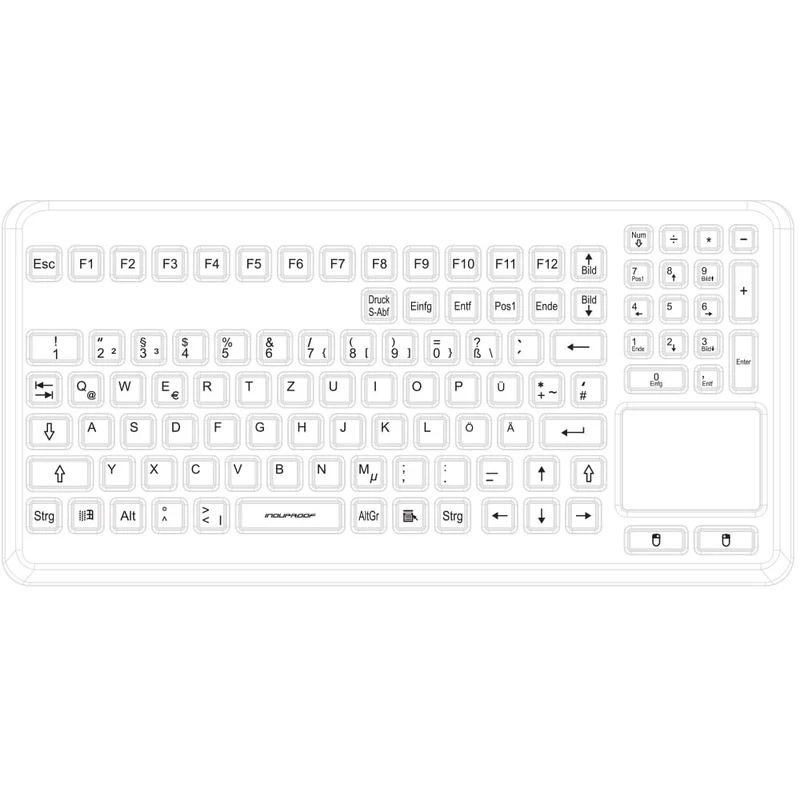 Silikon-Tastatur mit Touch-Pad