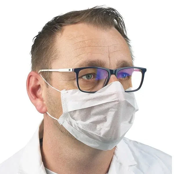 Einweg Mund-Nasen-Bedeckung 1-lagig - einlagig / weiß