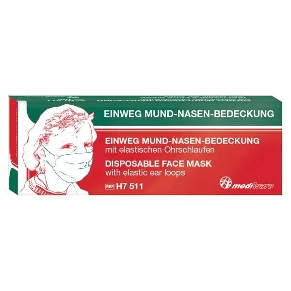 Einweg Mund-Nasen-Bedeckung 1-lagig - einlagig / weiß