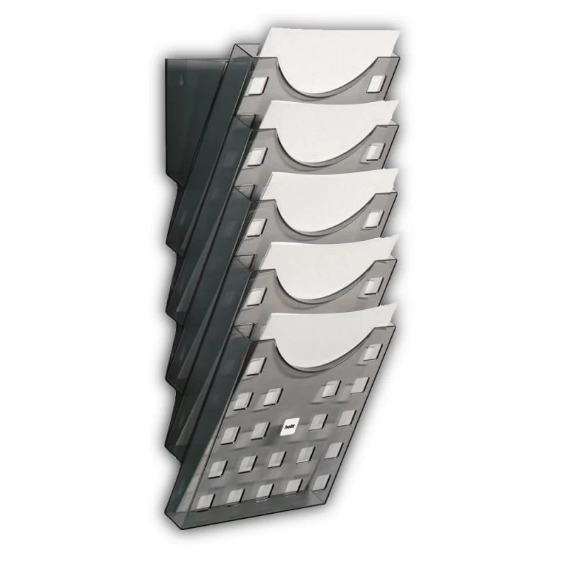 Wandprospekthalter A4, grau-transparent