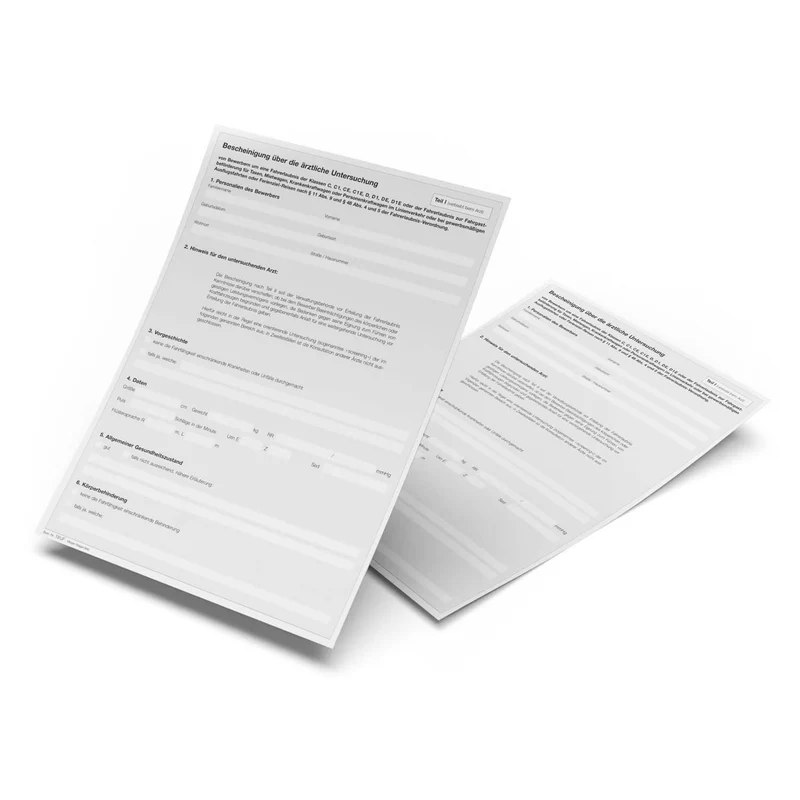 Bescheinigung für ärztliche Untersuchung