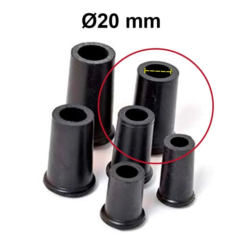 Gummikappen Ø20 mm – Schwarz