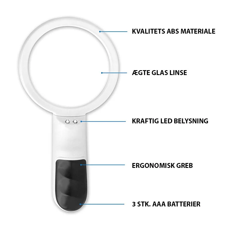 Leselupe mit LED-Licht - Verschiedene Größen