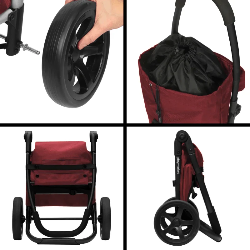 Go Two Compact Einkaufstrolley - Dunkelrot