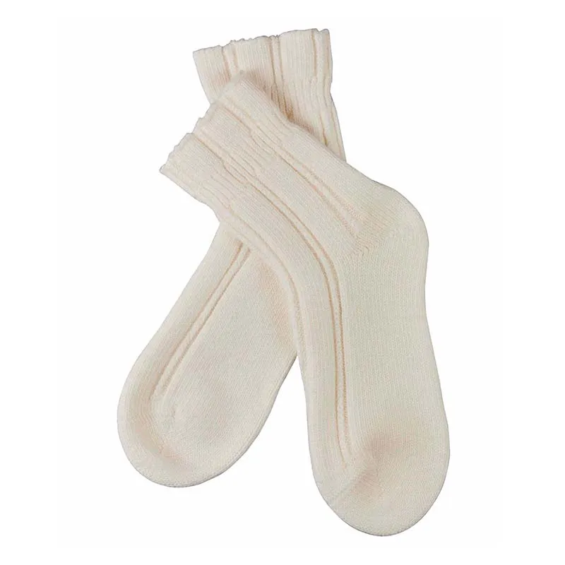 Nachtstrümpfe mit Angora - Offwhite