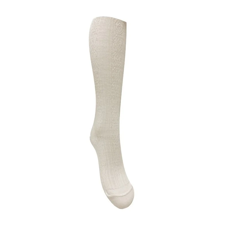 Stützstrumpf aus Merinowolle - Offwhite