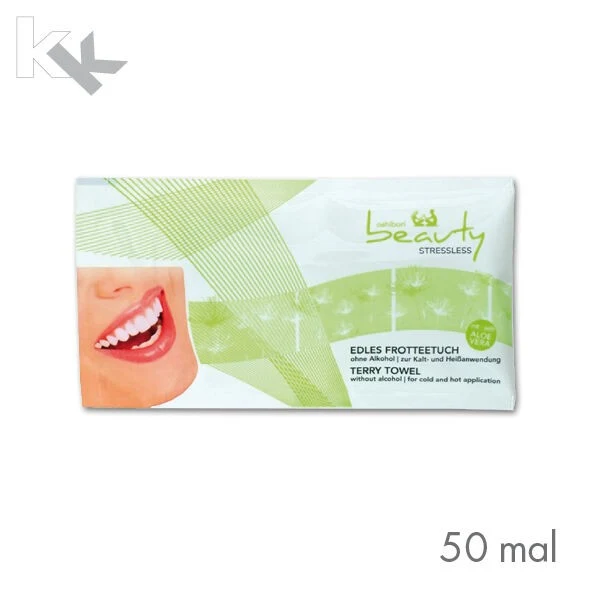50 x Oshibori Beauty Stressless Wellnesstuch mit Aloe Vera Erfrischungstuch