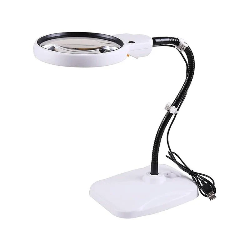 Flexible Tischlupe mit LED – 2-facher/6-facher Vergrößerung