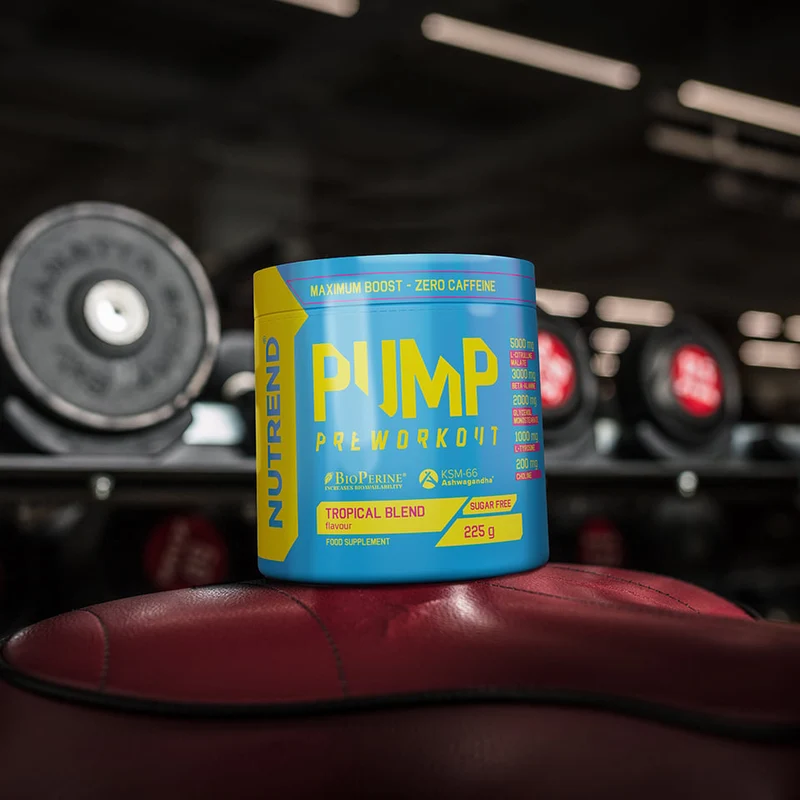 NUTREND PUMP Pre-workout without caffeine BERRY SPLASH SUGAR FREE 225G