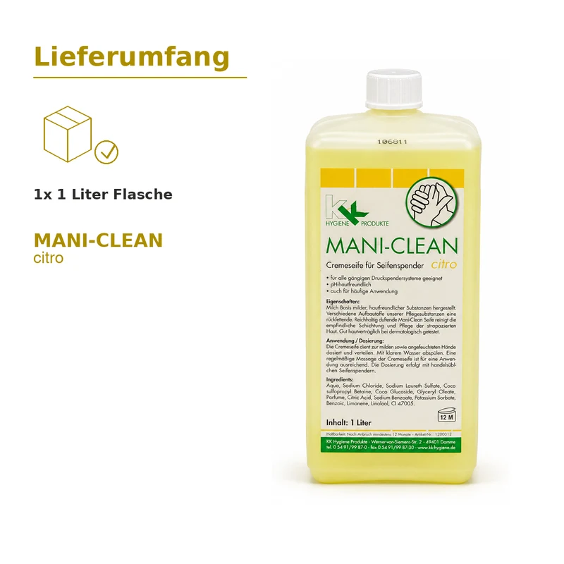 KK Mani-Clean Citro Seife Handwaschseife 1 Liter Euroflasche