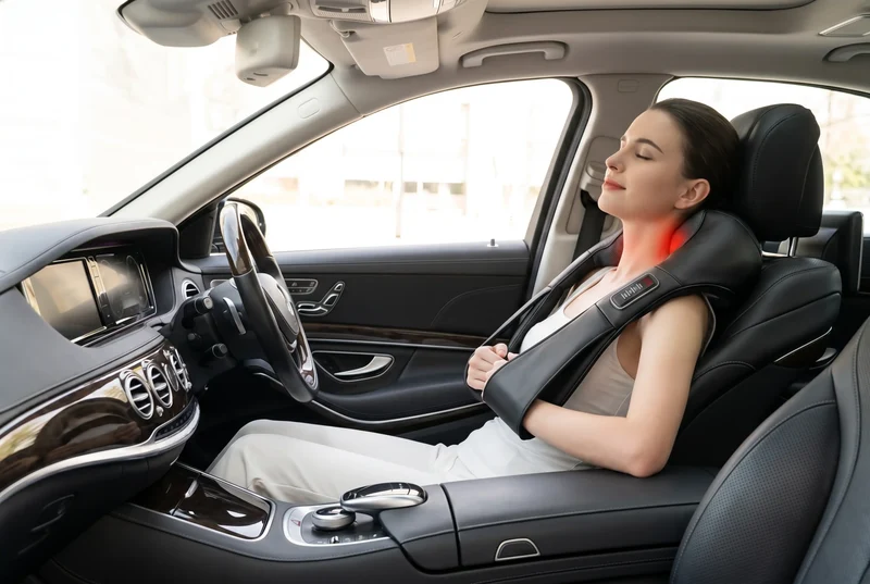 Nekmassageapparaat met warmtefunctie voor nek, schouders & rug / Elektrische diepe weefselmassage / 3 instelbare snelheden / Geschikt voor thuis, kantoor & auto