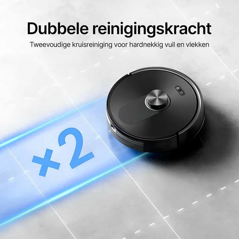 Robotstofzuiger met 8.000 Pa / Specialist voor dierenharen / LiDAR-navigatie / 3-in-1 stofzuigen & dweilen / Meerdere kaarten / App- & spraakbesturing
