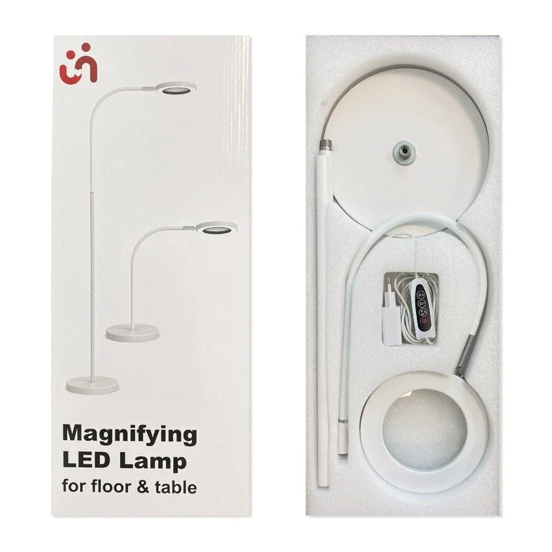 LED Lupenlampe für Boden und Tisch - 3x Vergrößerung
