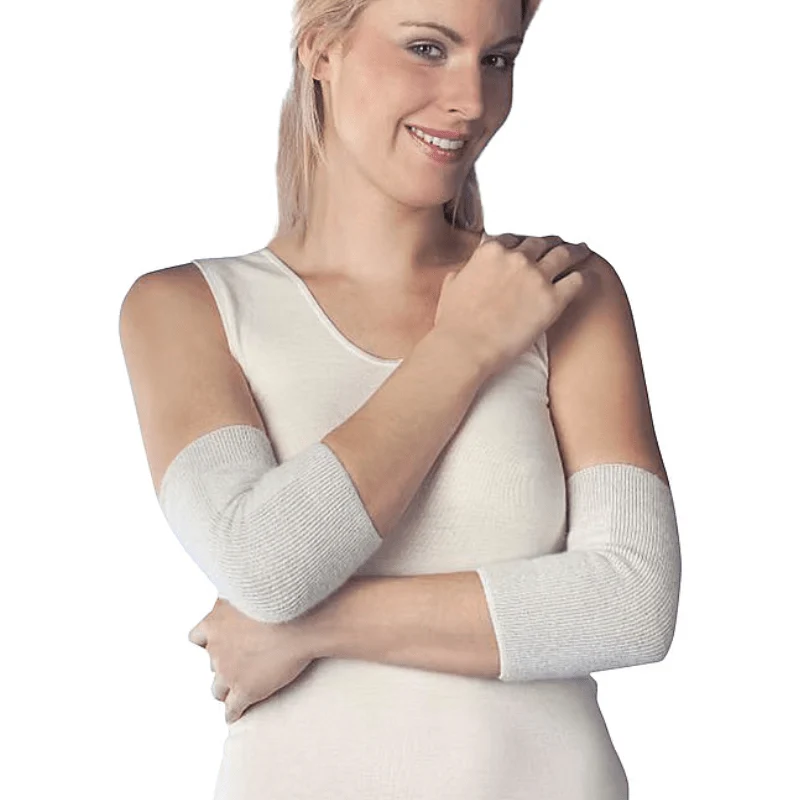 Knie- und Ellenbogenwärmer mit Angora