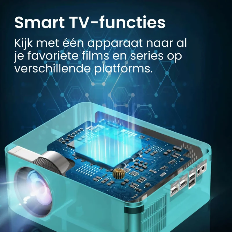 Beamer met 4K & 8K-ondersteuning, 5G wifi, bluetooth, 1080P HD, meer dan 8000 apps, Dolby-geluid