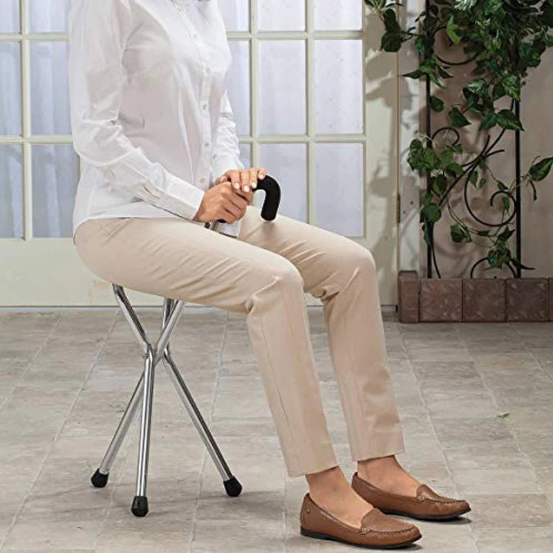 Klappstuhl-Stock mit Sitz und 3 Beinen